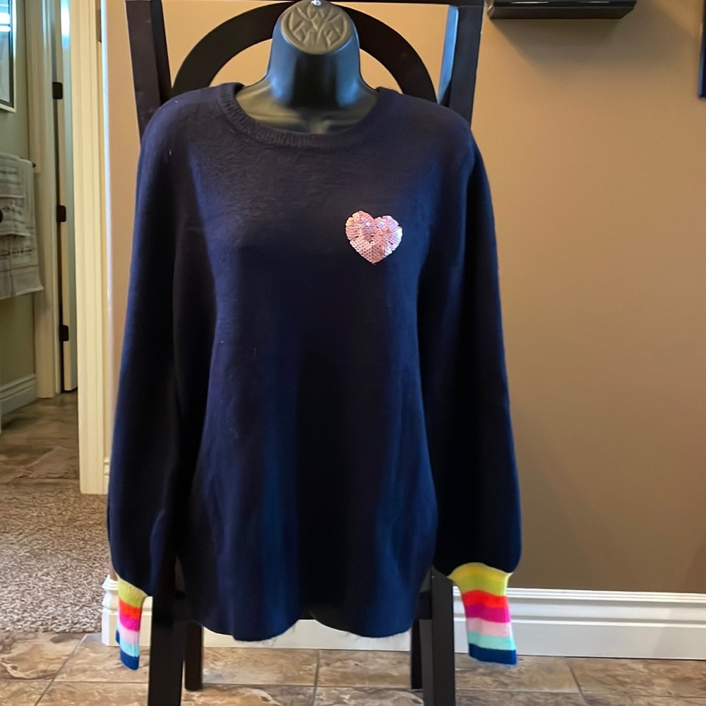 Black Sweater with sequin heart